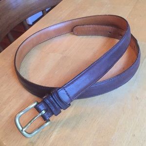 Belt brown color Mocha brand leather size 34 bronze metal pre-owned good conditi